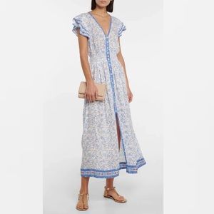 Poupette St Barth Women's Della Midi Dress Size Small S Blue Cerise